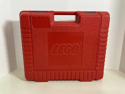 Vintage 1985 LEGO Red Plastic Storage Carrying Case Briefcase Snap Lid 13x9.5"