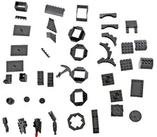 LEGO Black Specialty Parts Bulk Lot Window Frames Arches Anchor Stands MOC Mix