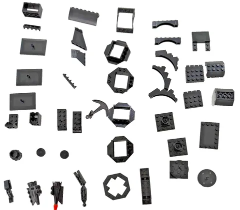 LEGO Black Specialty Parts Bulk Lot Window Frames Arches Anchor Stands MOC Mix