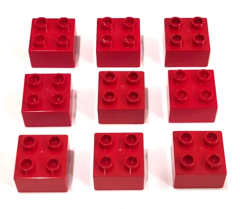 LEGO Duplo Red 2x2 Bricks Bulk Lot of 9 Replacement Building Blocks + BONUSES!