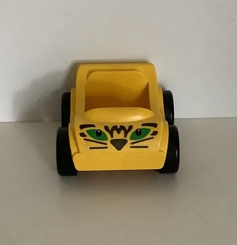 Lego Duplo SMALL YELLOW KITTY CAT FACE GO KART CAR Vehicle w/ Face