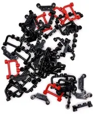 LEGO Mixture Lot Black and Red Bar with Open Studs inv.640
