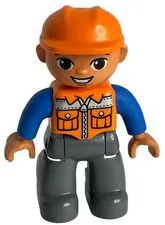 Lego Duplo Tracked Excavator Construction Operator Figure Replacement Toy 232H7