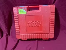 Vintage 80s Lego Red Hard Plastic Storage Travel Carrying Case Box 1985 USA 14"