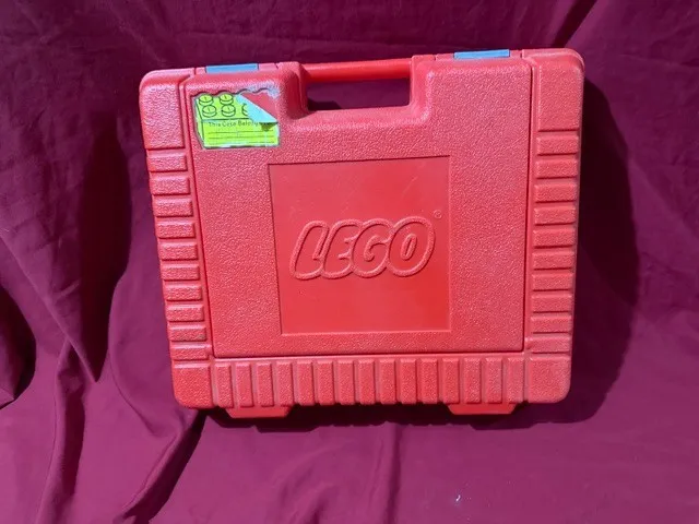 Vintage 80s Lego Red Hard Plastic Storage Travel Carrying Case Box 1985 USA 14"