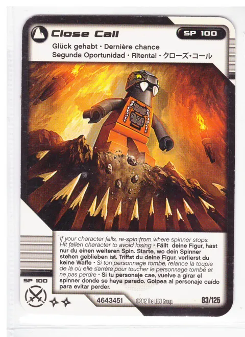LEGO Ninjago Close Call 83/125 2012 English Card Card 