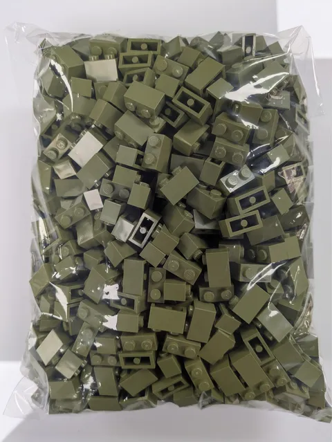 Lego 1,000 New Olive Green Brick 1 x 2 Stud Building Blocks # 3004
