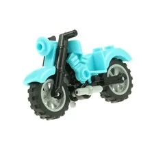 1x LEGO Motorcycle Vintage Light Azure Blue Chassis Wheels Stand 41032 85983c01