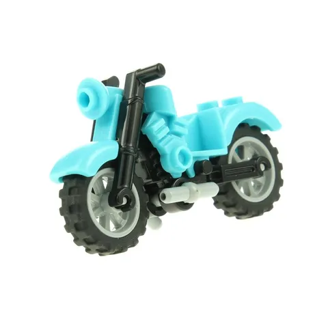 1x LEGO Motorcycle Vintage Light Azure Blue Chassis Wheels Stand 41032 85983c01