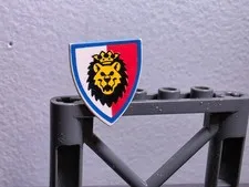 LEGO Minifigure Parts: #3846p4d - Shield, Castle, Triangular w/ Lion Head