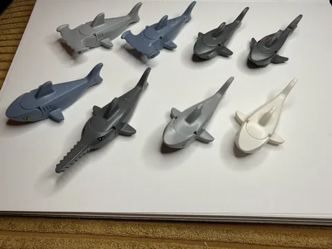 Lego Animal Shark Lot Of 8 All Different Hammerhead Eyepatch A1