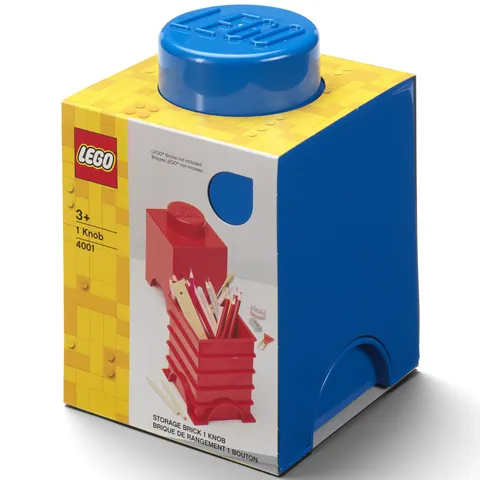 LEGO Storage Brick Bright Blue 1 Knob Container Organizer Box Holds 100 Bricks