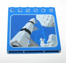 LEGO 3754 3754pb01 1x6x5 w/ LL2079 Rocket And Moon Pattern - Vintage