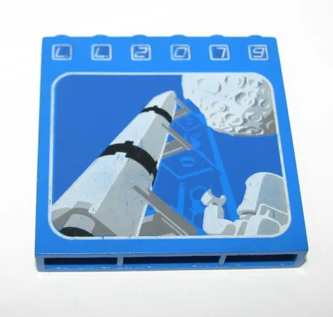 LEGO 3754 3754pb01 1x6x5 w/ LL2079 Rocket And Moon Pattern - Vintage