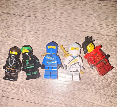 LEGO NINJAGO Minifigure Lot of 5 Kai Jay Zane Cole Lloyd, Plastic, 6+