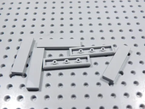 LEGO Lot of 6 Light Bluish Gray 1x4 Smooth Tiles Plates BB
