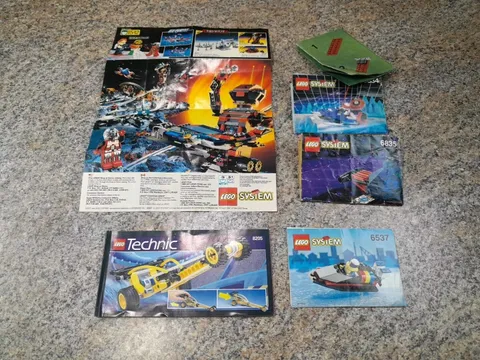 Vintage Lot Lego Manuals 90's Technic System And Poster/brochure Free Ship
