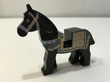 LEGO Horse, Prince of Persia 4493c01pb06 w/ Sand Blue and Gold Bridle Persian