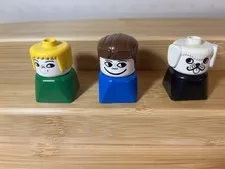 LEGO DUPLO Printed Minifigure Heads & Bodies Lot of 3 Plastic Multicolor