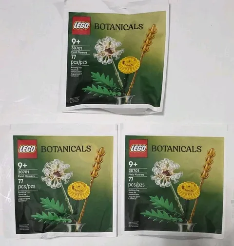 LEGO Botanicals Field Flowers 30701 Lot of 3 Sealed 77pc Sets 231 Pieces Total
