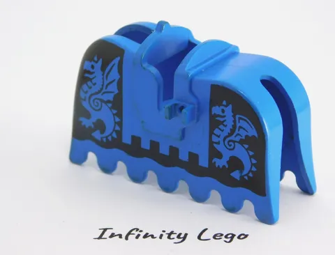 LEGO Vintage Blue Horse Barding with Dragons Black Knight's Castle (2490 6086)