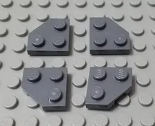 LEGO Lot of 4 Dark Bluish Gray 2x2 Cut Corner Plate Pieces