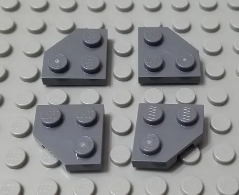 LEGO Lot of 4 Dark Bluish Gray 2x2 Cut Corner Plate Pieces