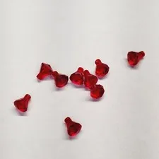 Lego Lot Of Nine Red Crystals, Jem, Diamonds. Used. Great Shape.