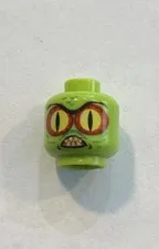 LEGO - Minifig, Head Alien with Swamp Creature w/ Red & Yellow Eyes - Lime Green
