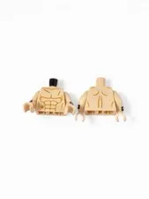 LEGO Minifigure Torso Bare Chest Scars Muscles Black Cuffs