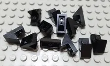 LEGO Lot of 12 Black 2x1 Cut Out Slope Pieces