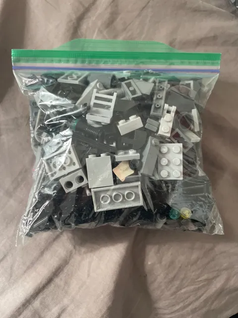 5 - 1/2 pound bags of gray lego pieces - used pieces - random pieces