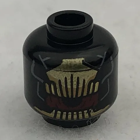LEGO 3626cpb2069 Black Minifigure, Head Gold Comb Above & Below Partial Red Eye