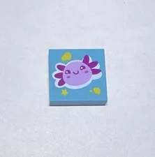 Lego Blue 2x2 Printed Tile Axolotl Pink Smile Friends New 799