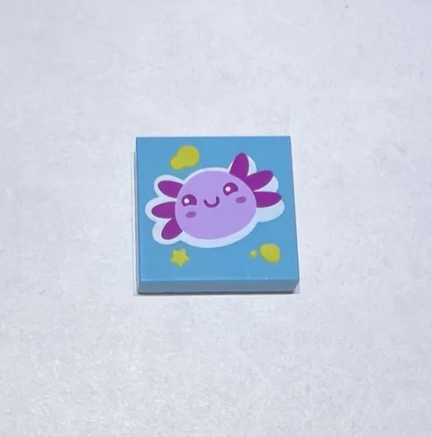 Lego Blue 2x2 Printed Tile Axolotl Pink Smile Friends New 799