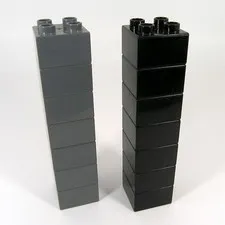 Lego Duplo 2x2 Brick Lot of 14 Black & Gray Blocks Building Castles & More