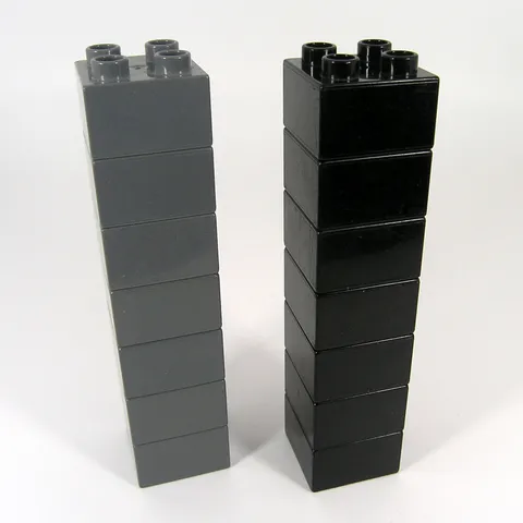 Lego Duplo 2x2 Brick Lot of 14 Black & Gray Blocks Building Castles & More