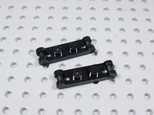 LEGO Lot of 2 Black 1x2 Plates w/ Closed Handle on Ends BF