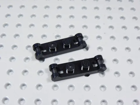 LEGO Lot of 2 Black 1x2 Plates w/ Closed Handle on Ends BF