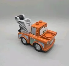 Duplo DISNEY PIXAR CARS Truck Car Mater Brown Hook Tow Crane Silver Gray Teeth