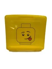 LEGO  Yellow Storage Case Bin with Minifigure Face Lid Organizer Toy Box