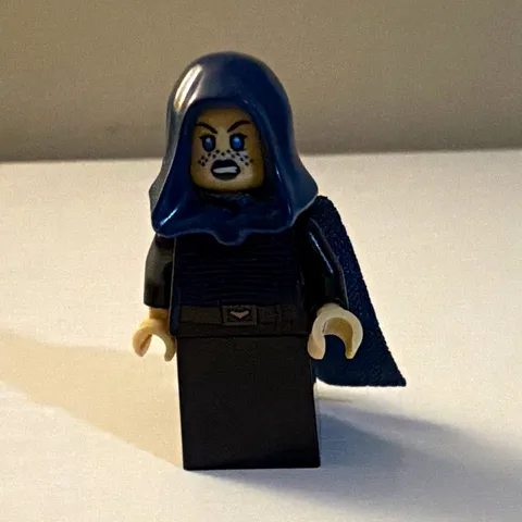 LEGO Minifigure Black Outfit Dark Blue Hood and Cape Plastic/Fabric