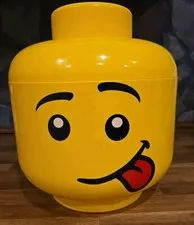 LEGO Small Storage Container Head, Boy Tongue Out - Original, Clean