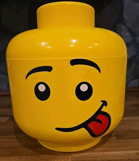 LEGO Small Storage Container Head, Boy Tongue Out - Original, Clean