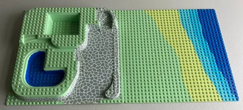 Lego 32X32 6416 Raised Baseplate 6092-PX2 and 6411 Beach Baseplate Vintage 1992