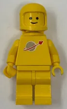 Vintage Yellow LEGO Classic Space Astronaut Minifigure with Helmet and Air Tanks