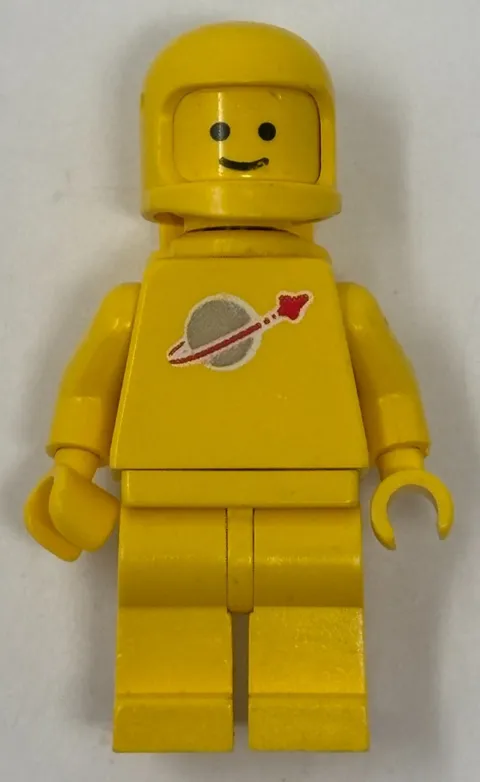 Vintage Yellow LEGO Classic Space Astronaut Minifigure with Helmet and Air Tanks