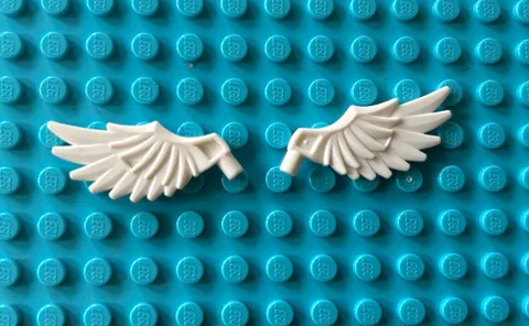 Lego Parts Lot (2) ~ White Minifigure Wing Feathered ~ No 11100