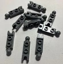 LEGO 20 New Pieces Dark Stone Grey 1x2 Plate Ball/Cup Friction (14419) Tow Bar