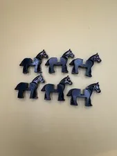 USED LEGO LOT 6X BLACK HORSE 449c01pb02 